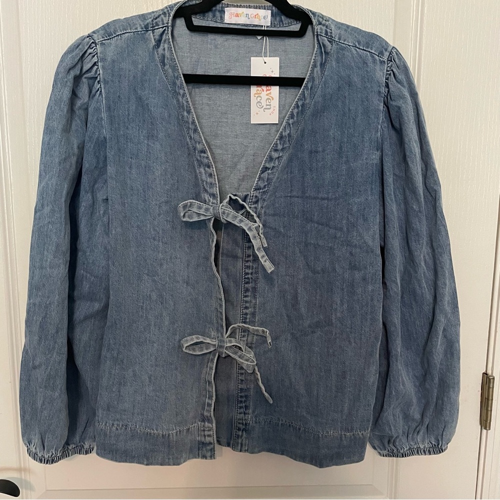 Denim Tie-Front Jean Jacket